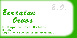 bertalan orvos business card